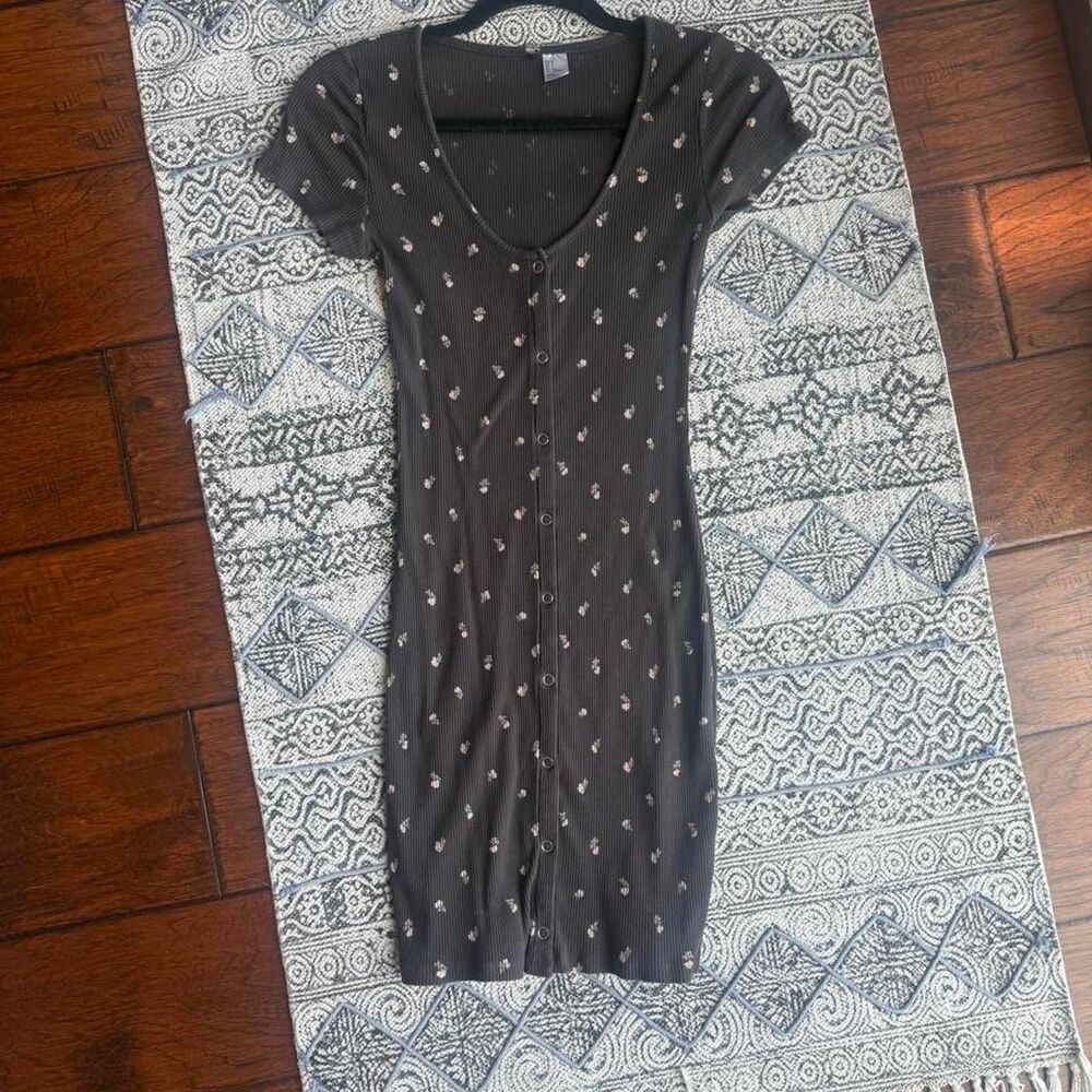 H-m Women's Black and Grey Dress